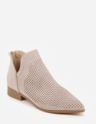 vices Botine Bej deschis Perforate cu Talpă Plată cu Decupaj Decorativ Selenith