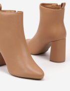 vices Botine Bej închis Minimaliste cu toc gros cu vârf ascuțit Keloma