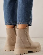 vices Botine Bej închis pe Talpă Grosă Decorate cu Fermoar Tarilia