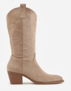 vices Botine bej închis Tip cowboy pe toc conic Naladia