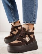 vices Botine Bej-Maro în stil sneakers pe platformă Afirriva
