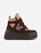 vices Botine Bej-Maro în stil sneakers pe platformă Afirriva