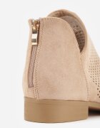 vices Botine Bej Perforate cu Talpă Plată cu Decupaj Decorativ Selenith