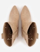 vices Botine Bej Perforate cu toc Stil cowboy Helori