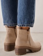 vices Botine Bej tip Chelsea pe toc Decorate cu fermoar Terisettis
