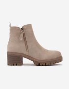 vices Botine Bej tip Chelsea pe toc Decorate cu fermoar Terisettis
