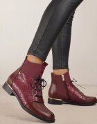 vices Botine Bordeaux de tip Ghete cu model stil Crocodil Alerriva
