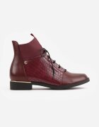 vices Botine Bordeaux de tip Ghete cu model stil Crocodil Alerriva