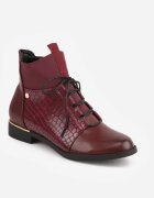 vices Botine Bordeaux de tip Ghete cu model stil Crocodil Alerriva