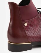 vices Botine Bordeaux de tip Ghete cu model stil Crocodil Alerriva