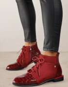 vices Botine Bordeaux Lăcuite cu Imprimeu Ozvila