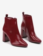 vices Botine Bordeaux Minimaliste pe Toc Gros cu Vârf Ascuțit Keloma