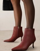 vices Botine Bordeaux până la gleznă pe toc clepsidră cu vârf ascuțit Vadvire