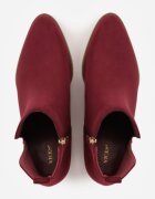vices Botine Bordo Clasice cu Toc Decorate cu Inserție Metalică și Decupaj Loreviana