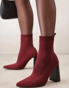 vices Botine Bordo cu toc cu formă geometrică cu carâmb elastic Falurea