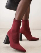 vices Botine Bordo cu toc cu formă geometrică cu carâmb elastic Falurea