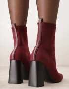 vices Botine Bordo cu toc cu formă geometrică cu carâmb elastic Falurea