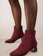 vices Botine Bordo cu toc decorate cu cristale Vortiola