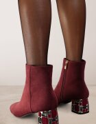 vices Botine Bordo cu toc decorate cu cristale Vortiola