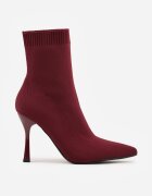 vices Botine Bordo cu toc stiletto cu carâmb tip șosetă Nalumela