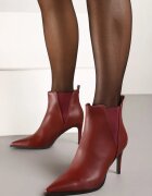 vices Botine Bordo cu Toc Subțire cu Vârf Ascuțit și Inserții Elastice Omelia