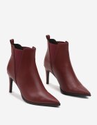 vices Botine Bordo cu Toc Subțire cu Vârf Ascuțit și Inserții Elastice Omelia