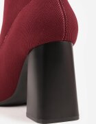 vices Botine Bordo pe toc geometric cu carâmb tip șosetă Falacea