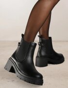vices Botine Chelsea Negre cu toc cu lanț și inserție elastică Alessyndra