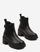 vices Botine Chelsea Negre cu toc cu lanț și inserție elastică Alessyndra