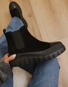 vices Botine Chelsea Negre pe Platformă Velare