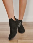 vices Botine Chelsea Negre Perforate cu Decupaje și Fermoar la Spate cu Branț din Piele Melodisse