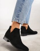 vices Botine Chelsea Negre Perforate cu Decupaje și Fermoar la Spate cu Branț din Piele Melodisse