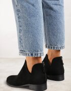 vices Botine Chelsea Negre Perforate cu Decupaje și Fermoar la Spate cu Branț din Piele Melodisse