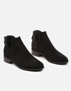 vices Botine Chelsea Negre Perforate cu Decupaje și Fermoar la Spate cu Branț din Piele Melodisse