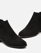 vices Botine Chelsea Negre Perforate cu Decupaje și Fermoar la Spate cu Branț din Piele Melodisse
