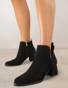 vices Botine Clasice Negre cu toc Decorate cu inserție metalică și decupaj Loreviana