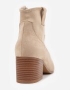 vices Botine cowboy bej închis pe toc gros Vertiona