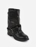 vices Botine cu carâmb șifonat răsucit și cataramă pe curea Riwila Negre