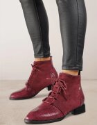 vices Botine Cu șireturi Bordeaux La gleznă Cu imprimeu de șarpe Wodvira