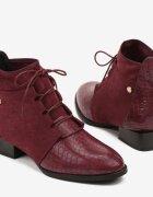 vices Botine Cu șireturi Bordeaux La gleznă Cu imprimeu de șarpe Wodvira