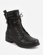 vices Botine cu șireturi cu toc plat și inserții cu model de piele de șarpe Anidara Negre