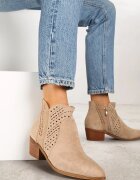vices Botine decupate bej cu toc Stil cowboy Selrith