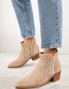 vices Botine decupate bej cu toc Stil cowboy Selrith