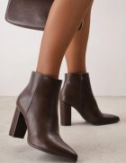 vices Botine elegante cu toc gros și vârf ascuțit Tunette Maro