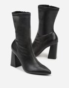 vices Botine Elegante Negre cu Toc Bloc și Carâmb Ajustat Alivitta