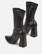 vices Botine Elegante Negre cu Toc Bloc și Carâmb Ajustat Alivitta