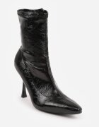 vices Botine Elegante Negre cu toc cui și carâmb în relief până la gleznă Tedvire
