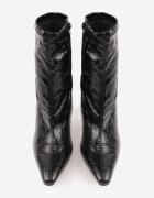 vices Botine Elegante Negre cu toc cui și carâmb în relief până la gleznă Tedvire
