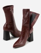 vices Botine Elegante Visinii cu toc gros cu carâmb mulat Alivitta