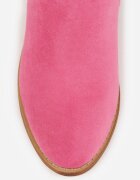 vices Botine Fucsia cu toc stil cowboy decorate cu model ajurat Zelori